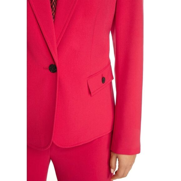 New! NINE WEST Women's Notch Collar Red Blazer Jacket 1-Button With Pockets XL - Picture 7 of 7